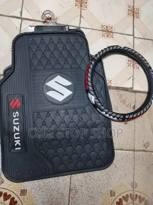 2in1 Combo Suzuki Logo Branded Mats With Steering Cover