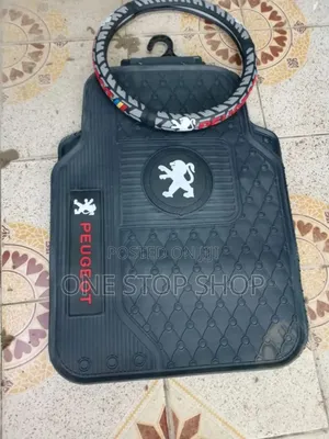 2in1 Combo Peugeot Logo Branded Waterproof Mats+ Steering Wheel Cover