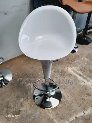 White Adjustable Barstool