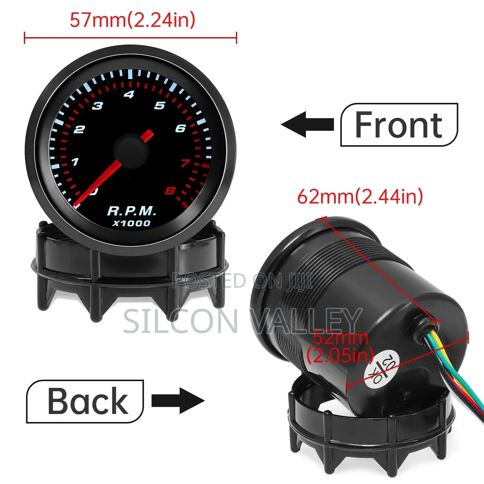 2" 52mm Car Meter Tachometer RPM Gauge 0-8000rpm Analog