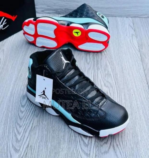 Black,White,Cream Grey Jordan 14 Kids Sneakers - thumbnail 4