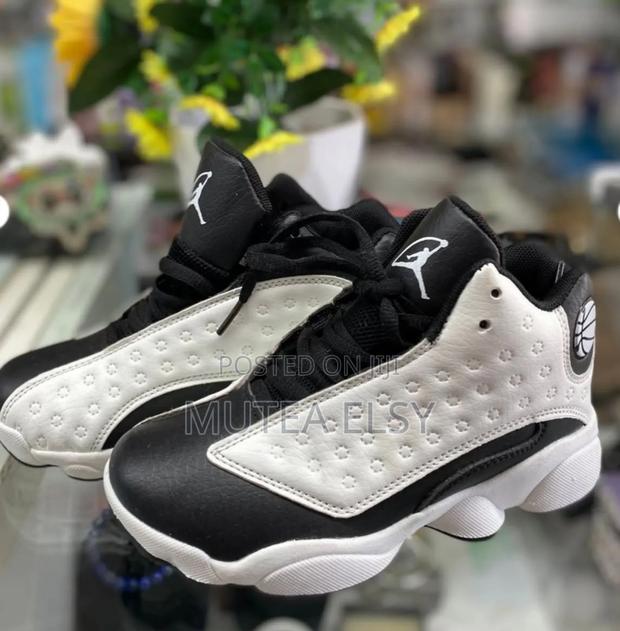 Black,White,Cream Grey Jordan 14 Kids Sneakers - thumbnail 5