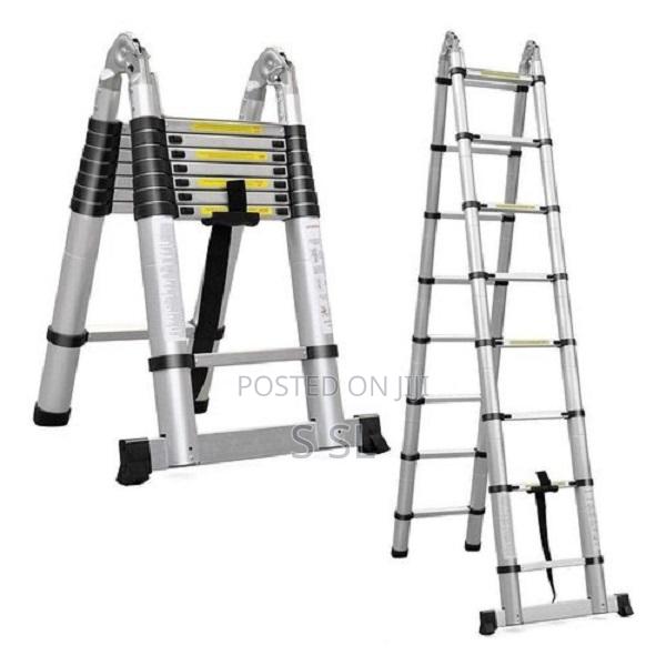 3.3m+3.3m Double Telescopic Aluminum Ladder. (6.6m)