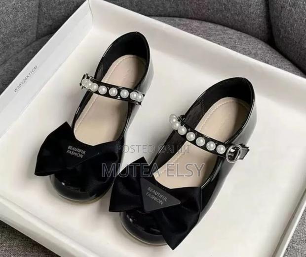 Beige,Black Red Kids Doll Shoes - main view