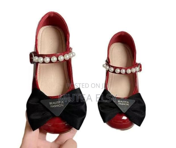 Beige,Black Red Kids Doll Shoes - thumbnail 3