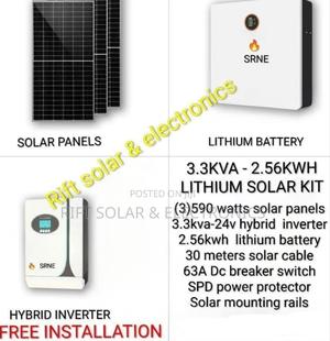 3.3kva Hybrid Inverter - 2.56kwh Lithium Battery Off-Grid Solar System - main view