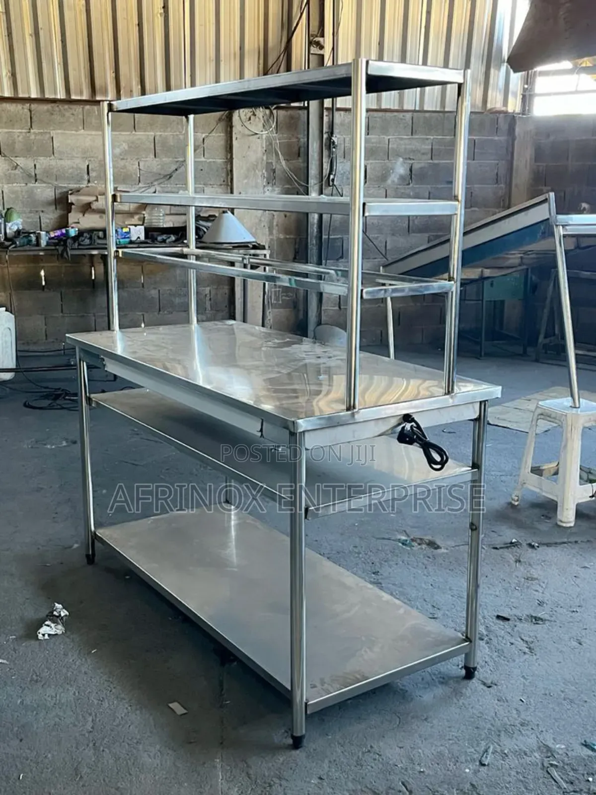 Stainless Steel Worktable With Rack – Heavy Duty