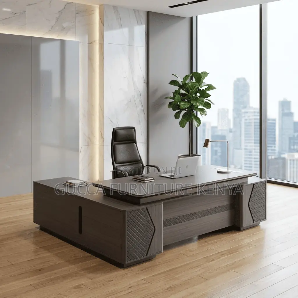 2.4 Meters Executive Solid Wooden L-Managers Table