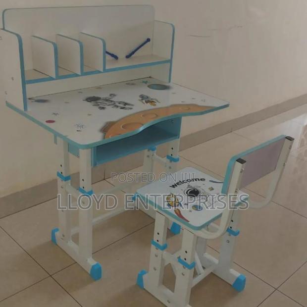Blue White Kids Study Table - main view