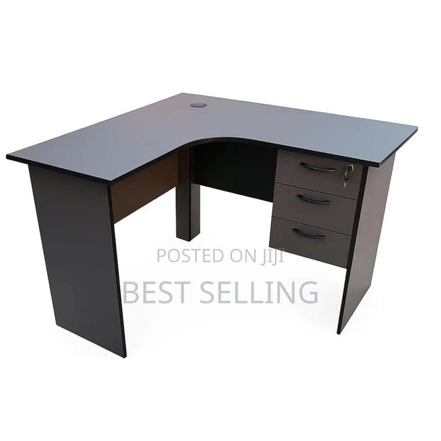 Grey L-Shape Study Desk - main view