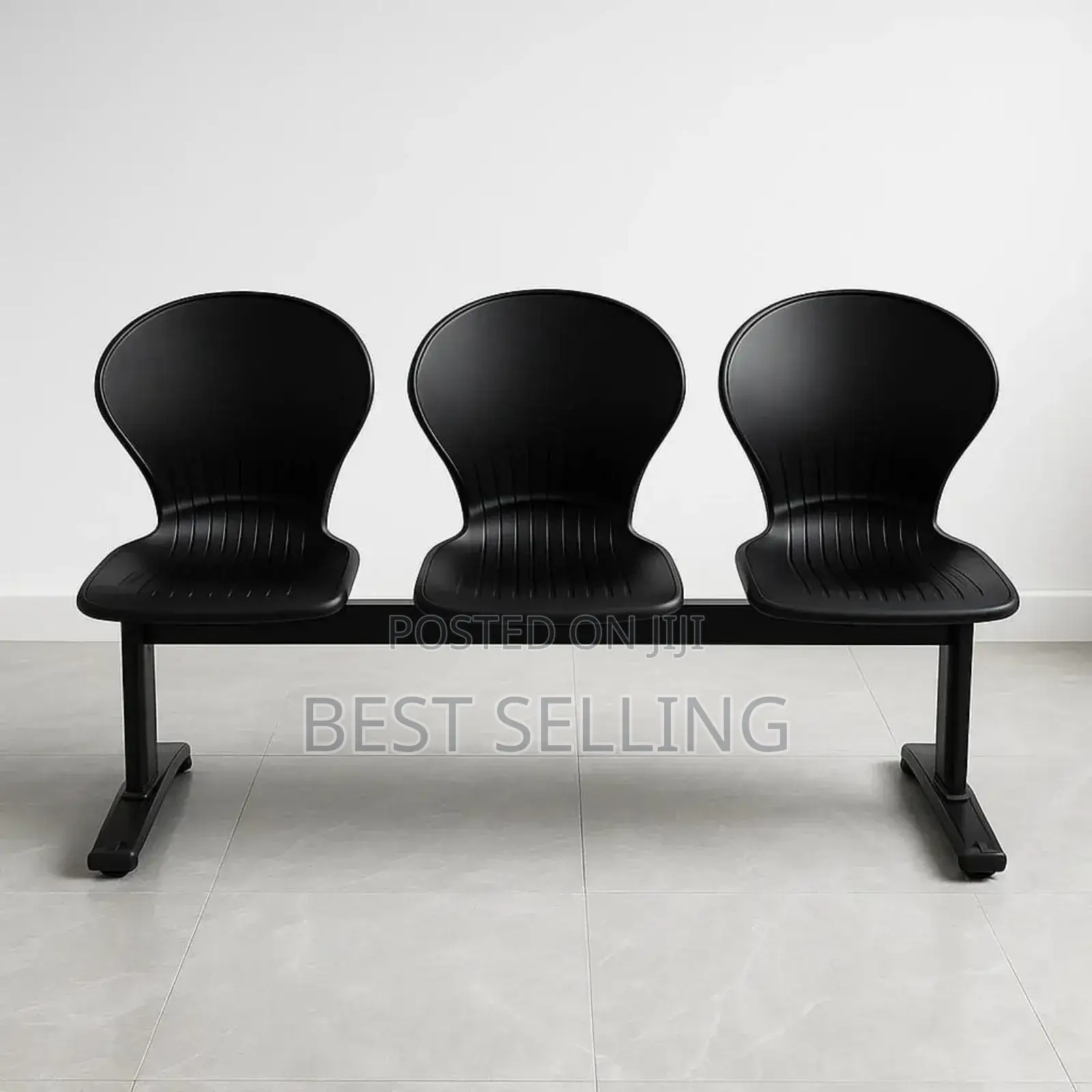 3 Seater Black Waiting Chair