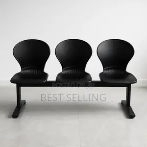 3 Seater Black Waiting Chair