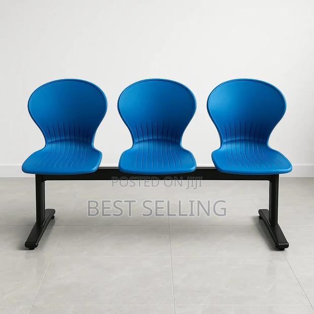 3 Seater Blue Waiting Chairs