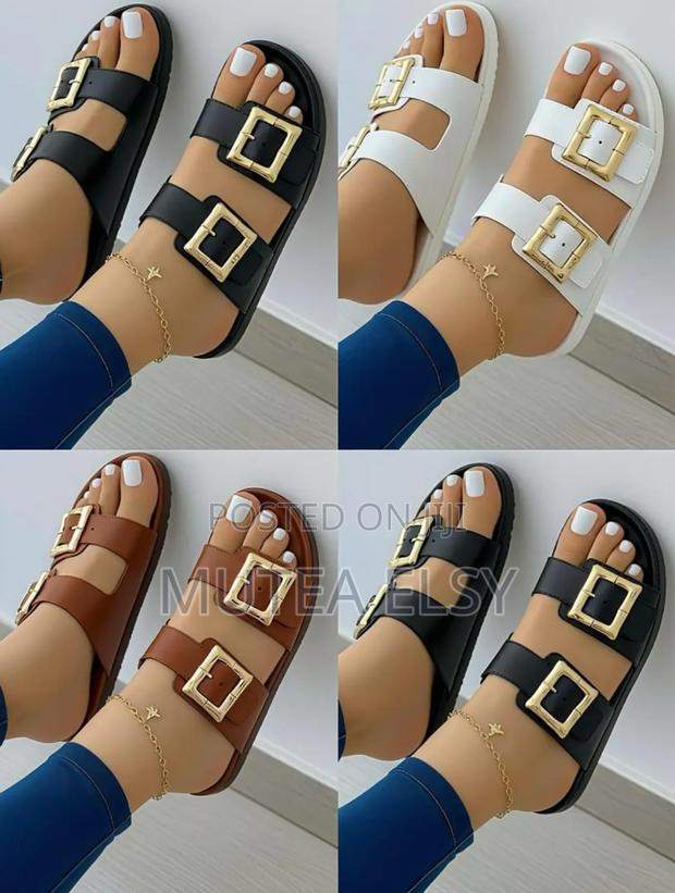 Black,White Brawn Ladies Classic Sandals - main view