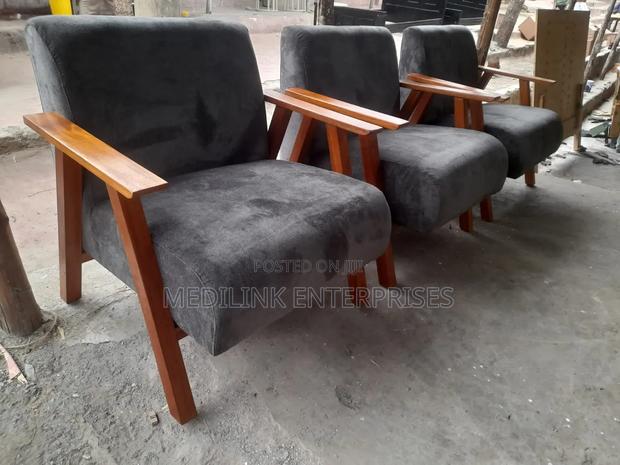 Wooden Upholstered Single Seater