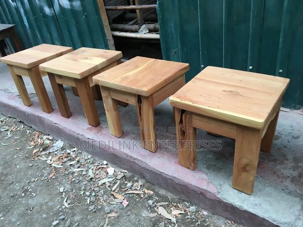 Sudan Teak Natural Colour Coffee Table Stools - main view
