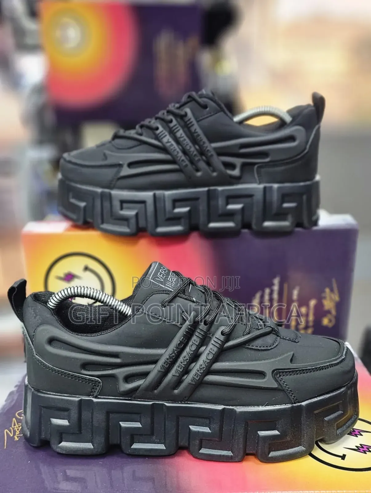 Black And White Rebel Versace Sneakers.