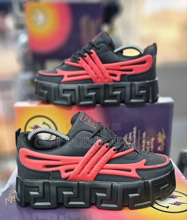 Black And Red Versace Sneakers