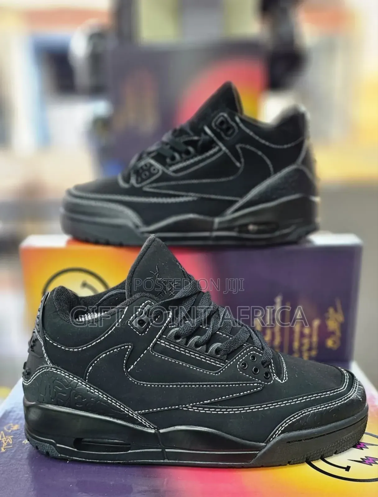 Black Air Jordan 3 Retro With White Contrast Stitching, "Cactus Jack