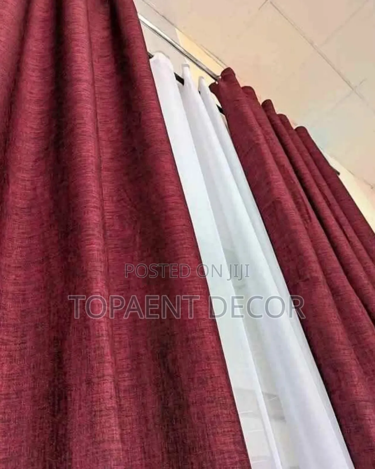 Maroon  Where Style Meets Comfort Window Curtains And White Sheers