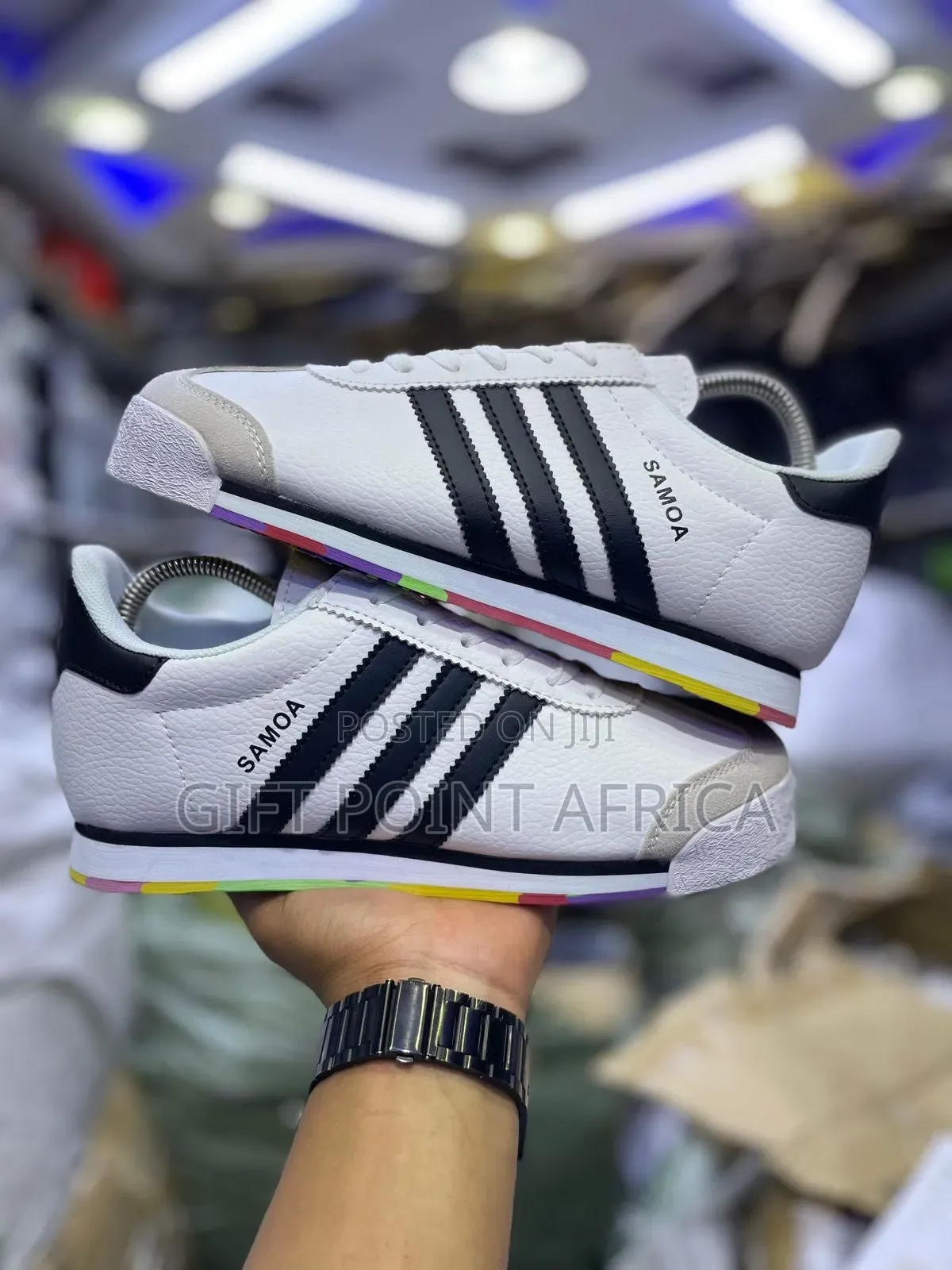Adidas Samoa Shoes In The Cloud White And Black Colorway