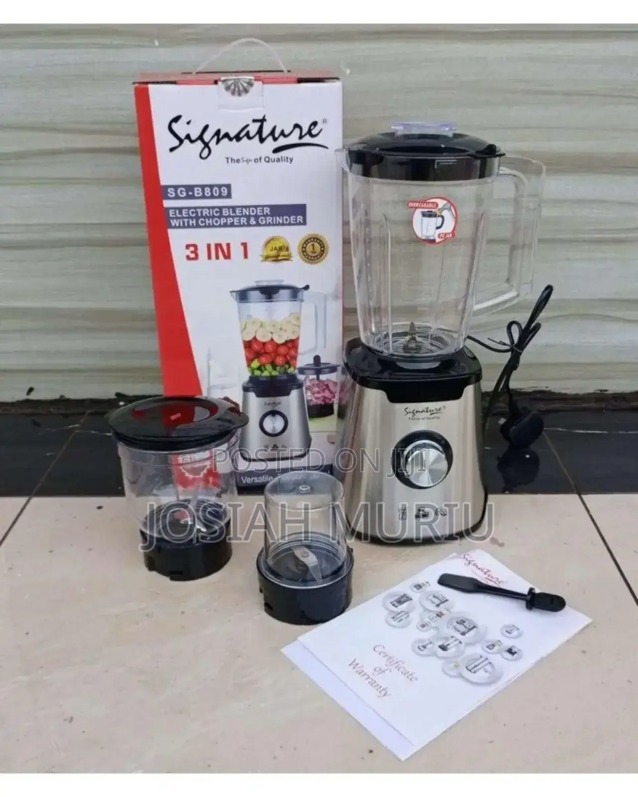 Signature 3in1 Powerful Blender With Grinder and Chopper(Sg-B309)