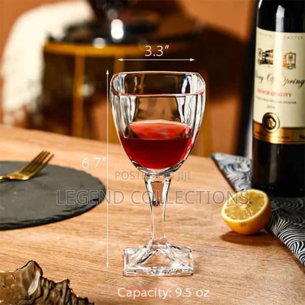 290 Ml Heavy Duty Square Top Wine Glasses (Set of 6)
