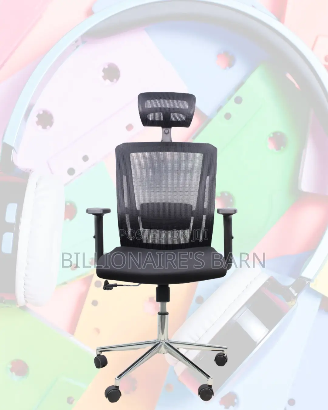 Ergonomic Mesh Chair With Headrest | Modern Chrome Finish