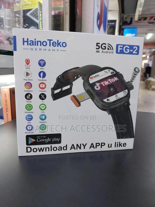 Hainoteko Fg-2 Android Smart Watch With 5g Sim – Black - thumbnail 2