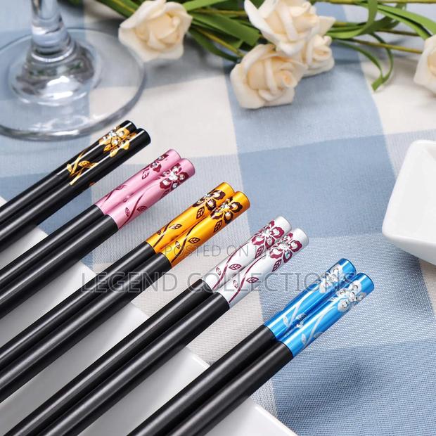 Quality Alloy Chopsticks With "Fibre Glass" Decor