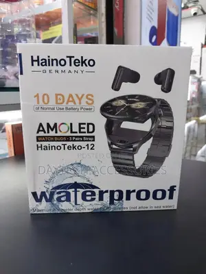 Hainoteko-12 Smartwatch With Earbuds