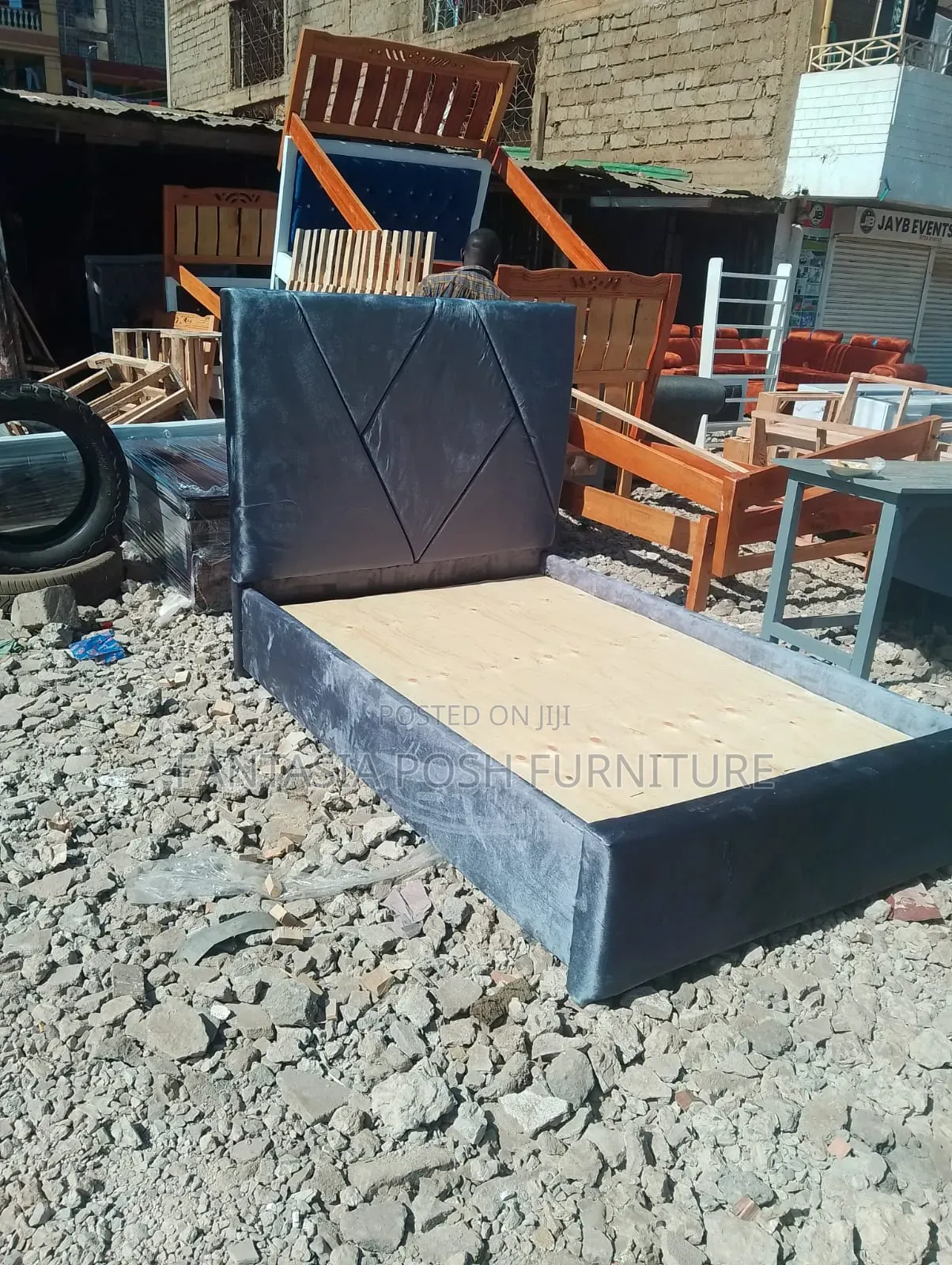 5x6 Single Upholstered Chester Bed Frame