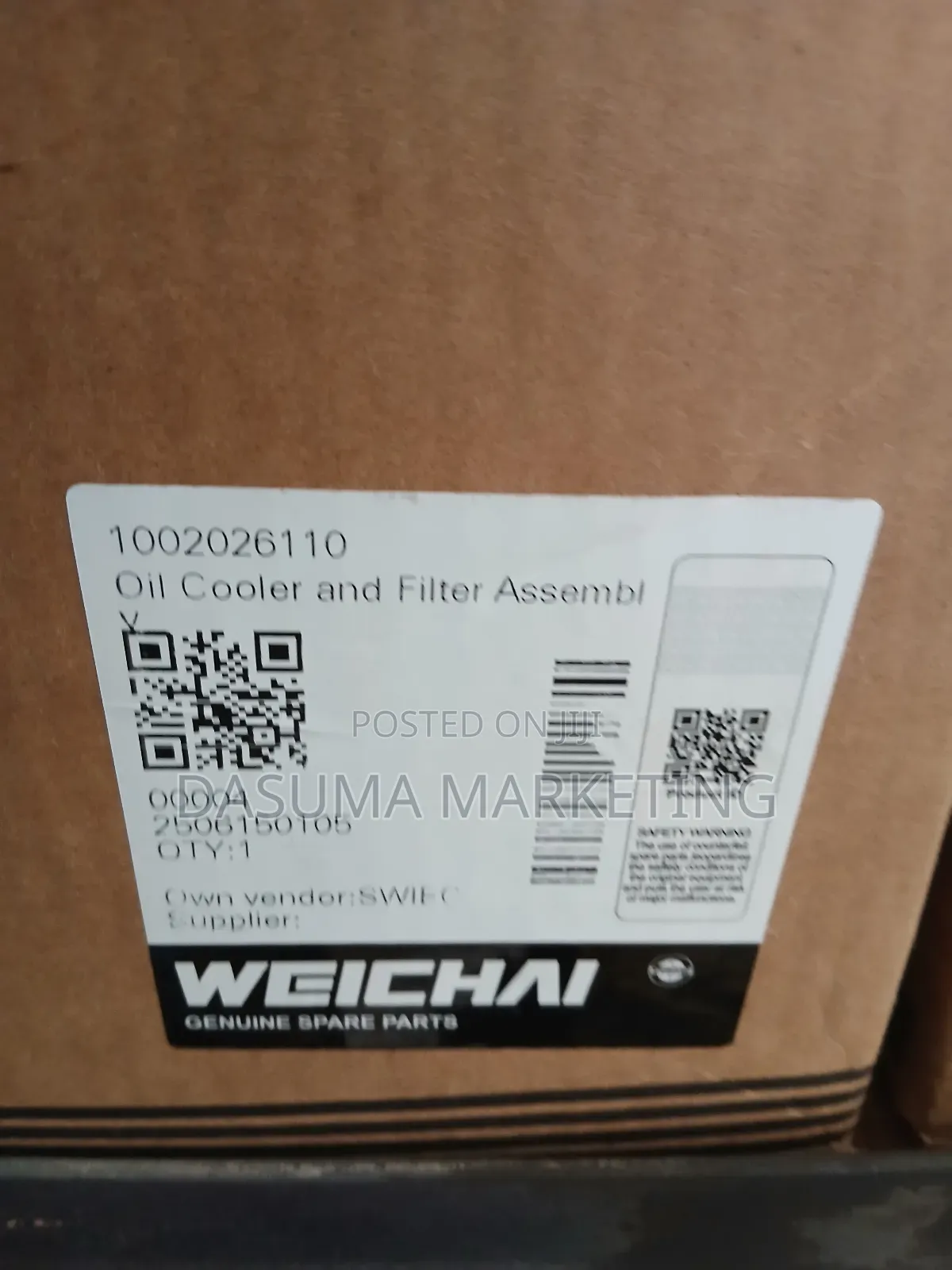 Weichai Oil Cooler and Filter Assembly 