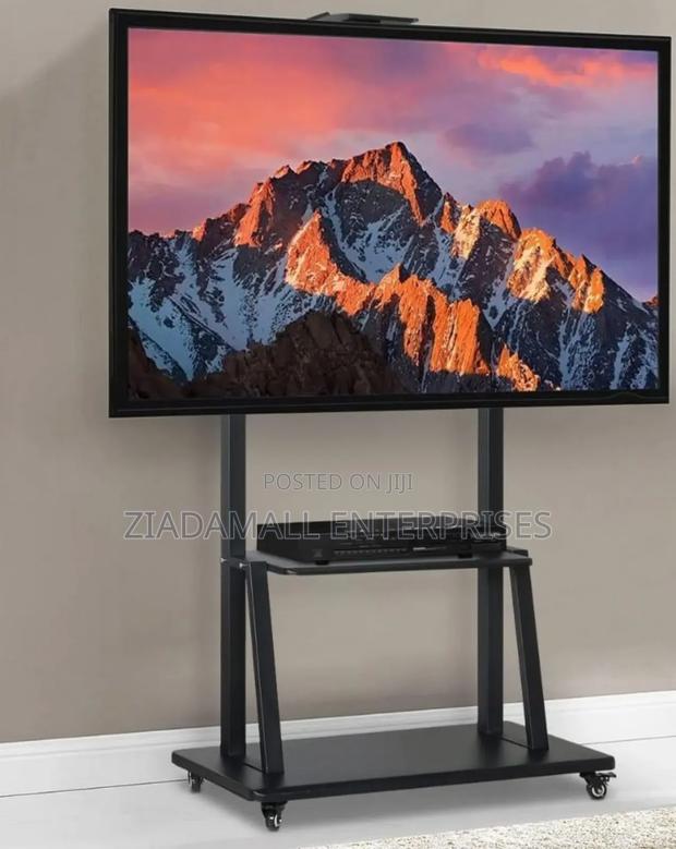 Adjustable Rolling Tv Cart for 32–75 Inch Displays