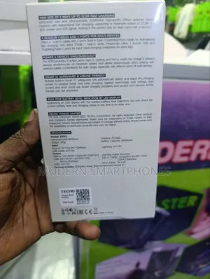 Tecno S101q 10000mah Portable Powerbank 22.5w Fast Charging