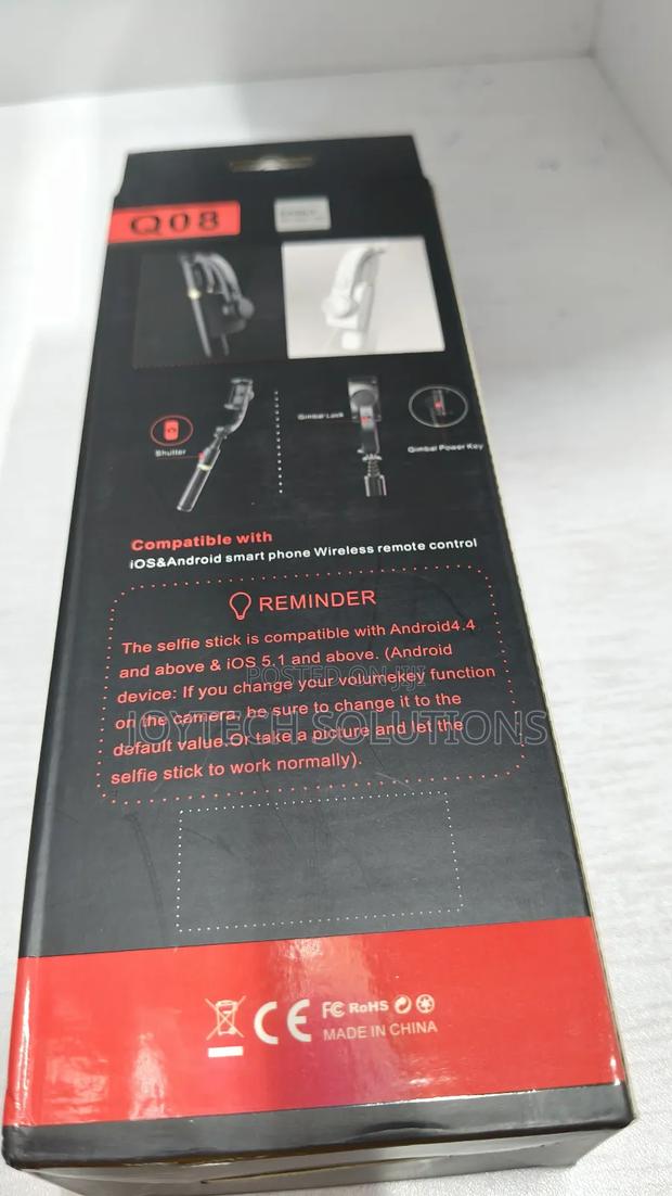 Portable Light Weight Gimbal Stabilizer Tripod Stand, Q08 Selfie Stick - thumbnail 3