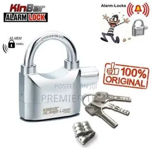 Stainless Steel Silver Padlock With Alarm 3 Keys