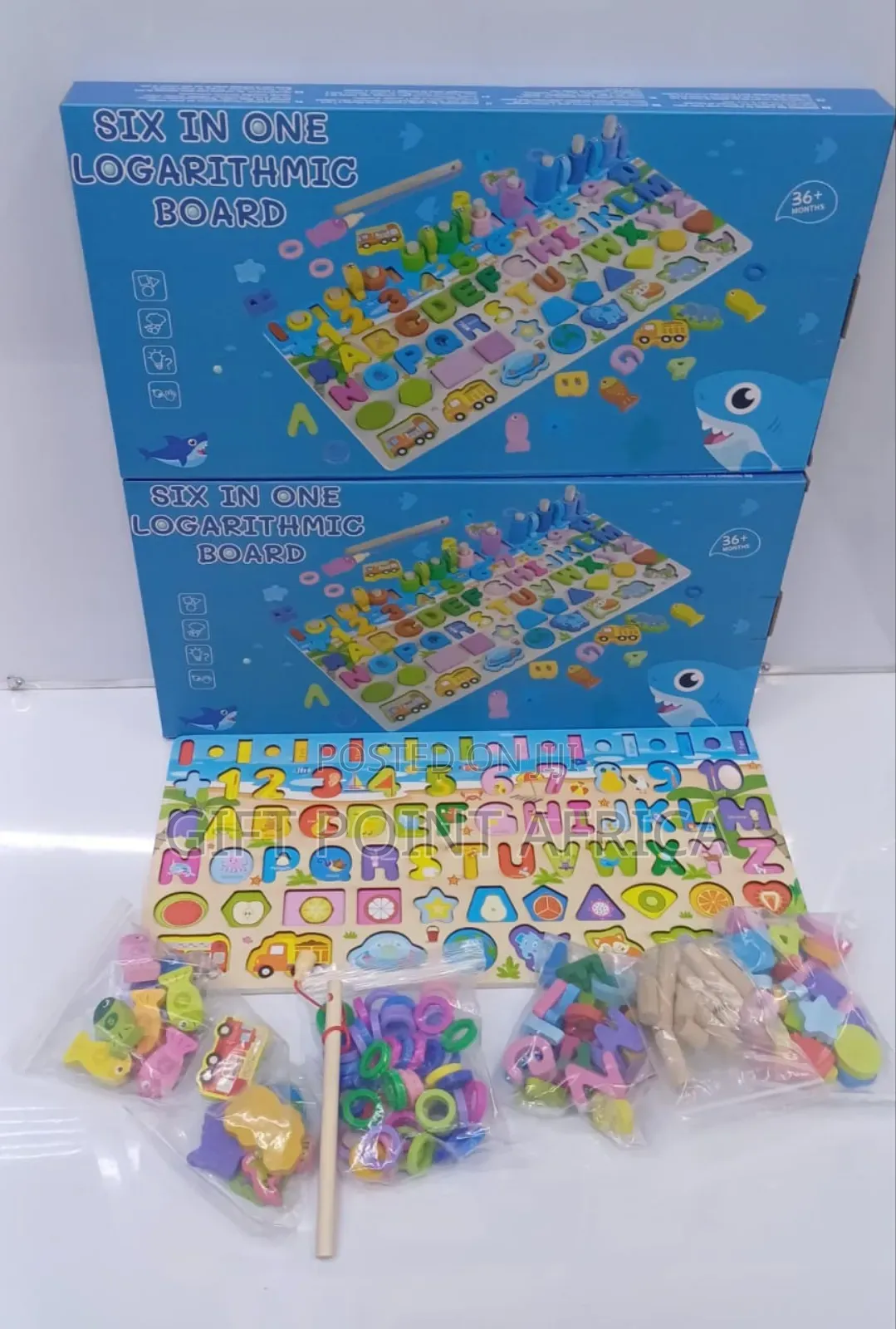 Six In One Montessori Logarithm Board With Letters, Numbers,Shapes