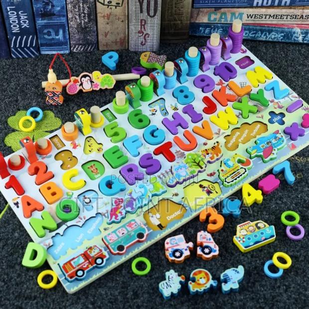 Six In One Montessori Logarithm Board With Letters, Numbers,Shapes