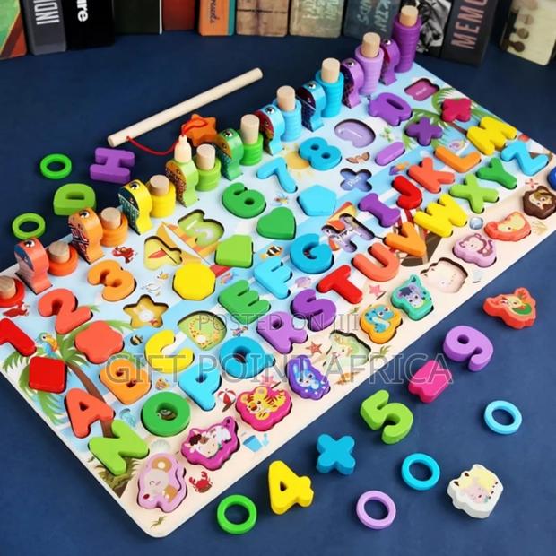 Six In One Montessori Logarithm Board With Letters, Numbers,Shapes - thumbnail 3