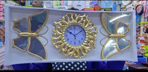 Elegant Vip Executive Butterfly Themed Gold Ornate Wall Clock