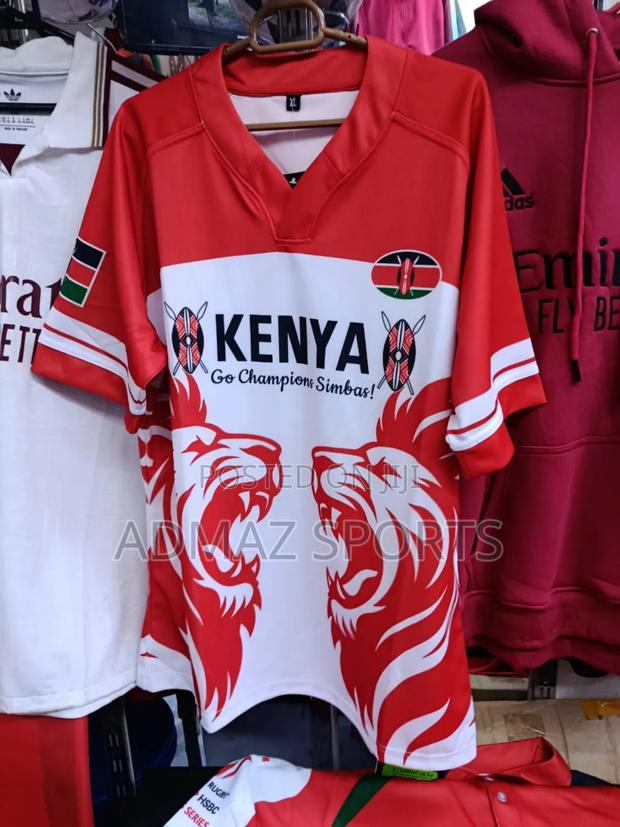 Kenyan Rugby Jerseys White Red Kit - main view