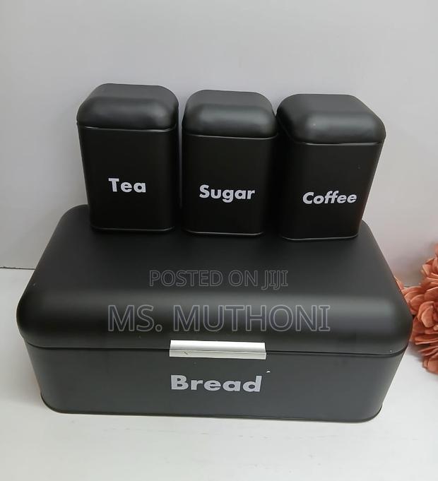 Black / Marble Unique and Elegant Bread Storage Bin 3pcs Canisters - thumbnail 3