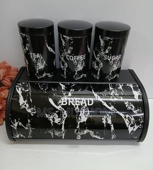 Black / Marble Unique and Elegant Bread Storage Bin 3pcs Canisters - thumbnail 2