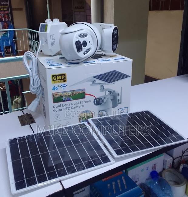 Customised Dual Solar Panel 6mp Ultrahd Ubox Outdoor Solar PTZ Camera - main view