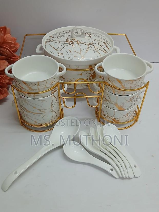 15pcs Soup Set ( White /Gold ) - main view