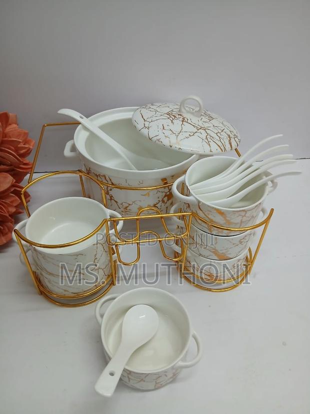 15pcs Soup Set ( White /Gold ) - thumbnail 3