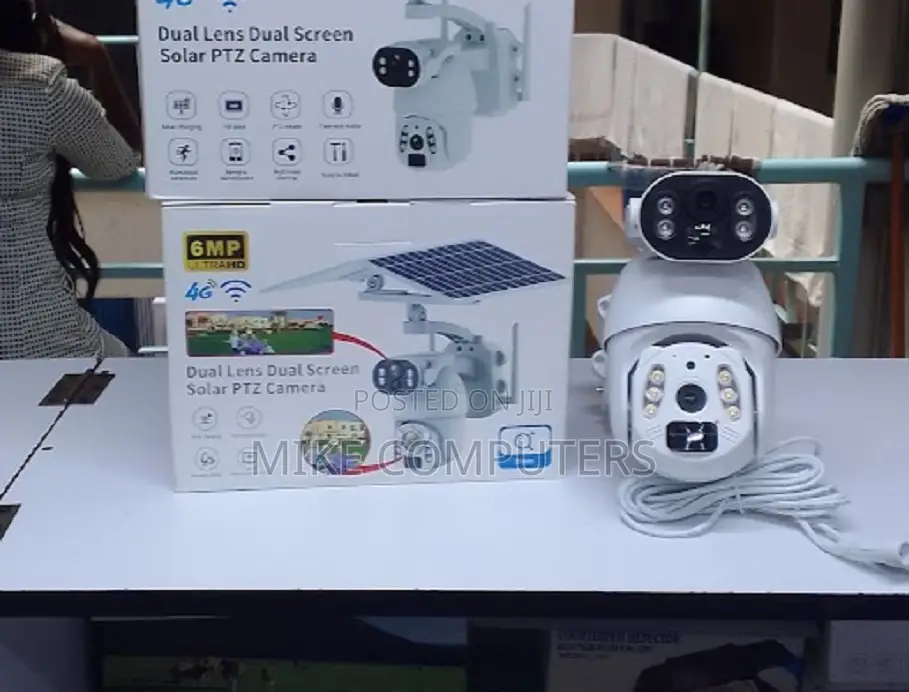 Double Lens 2 Solar Panel Ubox 6mp Outdoor PTZ 4g Camera