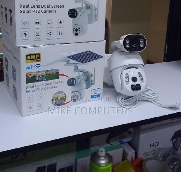 Weatherproof Ubox 6mp Dual Lens Solar CCTV Camera With Sim Card Slot
