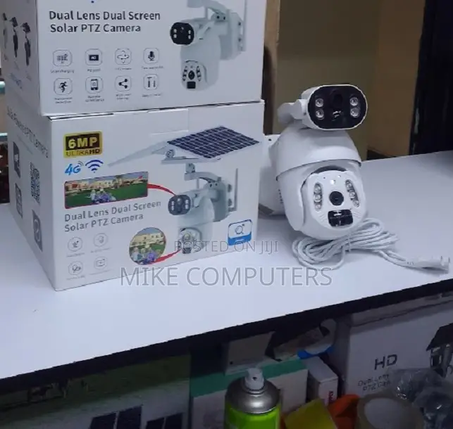 Weatherproof Ubox 6mp Dual Lens Solar CCTV Camera With Sim Card Slot